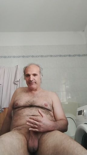 Lots of Pissing in the Basin and a Long Handjob and Dirty Language