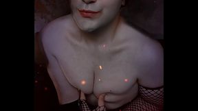 Devilishly Sexy: Hot Femboy in Fishnet and Gothic Glam