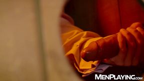 Latino hunks Luciano and Viktor Rom use a gloryhole for breeding