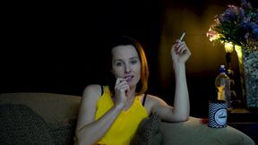 Petite amateur teen sucks on a cigarette in steamy French scene
