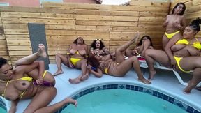 9 sexy babes season an air bnb hot tub with squirt