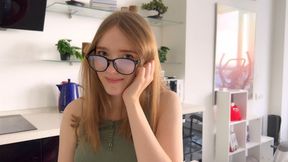 Slippery Condom During Hot Session with Step-Sister's Pal