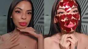 Covering face with stickers