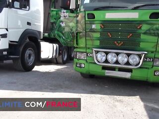 A hawt blond among the truck drivers