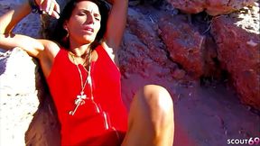 Slim Slave Latina MILF Bettina Kok Rough Anal Sex by Stranger at the Beach