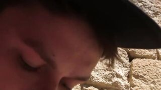 Amateur twink Youri Chevalier jerks off and cums outdoor