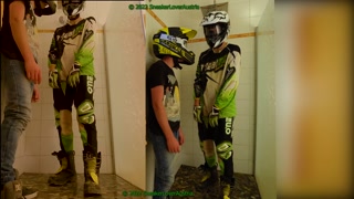 Workerboy and MX guy in the shower, playing with slime