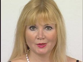 Blonde mature wearing bodystockings dildoing her slightly hairy pussy