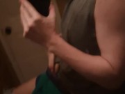 trans man jerks off in bathroom (quiet)
