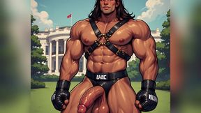 Muscular Boxers Naked and Cumming Outside White House Ai Art
