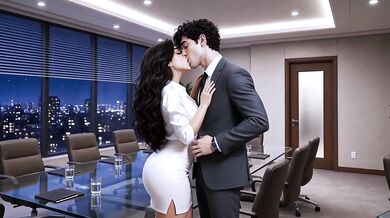 Marketing Meeting Turns Into Rough Desk Fuck Creampie Choked Horny Milf Boss Dominated By Employee