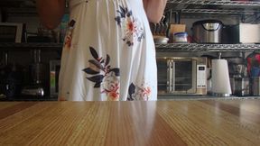 Stripping and masturbating.