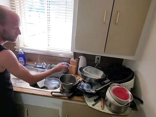 A Sink Full Of Dishes & One Cute Cabana Hunk