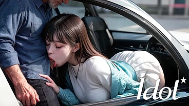 A respectable man picked up an Asian girl on the road and fucked her in his car [AI]