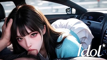 A respectable man picked up an Asian girl on the road and fucked her in his car [AI]