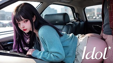 A respectable man picked up an Asian girl on the road and fucked her in his car [AI]