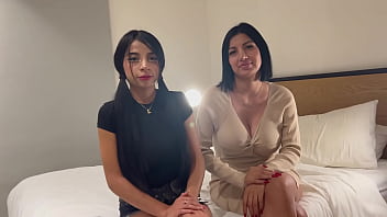 19 Year Old Teen with Huge Natural Tits Brings Stepmom to Her First Porn Casting