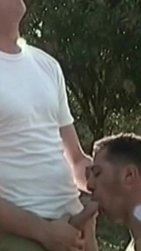 Throbbing Cock Deepthroat Outdoors - Bulging Throat and Ass Licking Frenzy