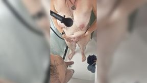 German housewife sucks her husband's hard cock in the bath