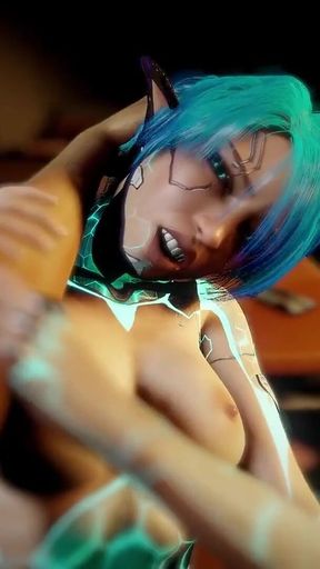 Robot Girl Rides Dick on a Chair
