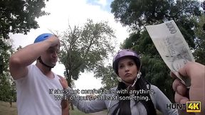 HUNT4K. Roller skater is watching how his babe satisfies another man