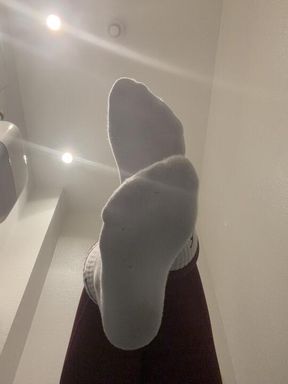 Forbidden Office Drain: Changing into my gym socks at work