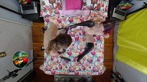 Aria Khaide and Chloe Cage perform deep fellatio on lucky guy