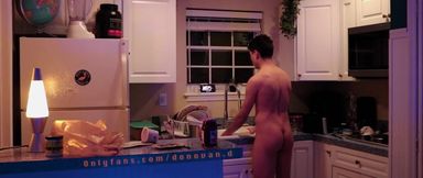 Asian twink solo in kitchen getting cummed on while doing dishes