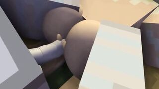 Animated Minecraft animation banged by monster