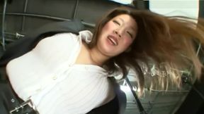 Cruel asian girl tramples her mother and pees on her face.