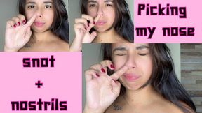 Nose-picking + snot + nostrils