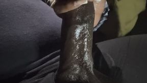 Petite HandDomination Ebony Giving Femdom Handjob Post Orgasm Angle 2