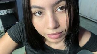 Sexy 18 year old amateur latina gets cum in her mouth POV blowjob