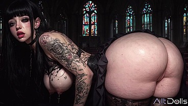 Goth Girl Fucked in Church – Dark Forbidden Sex [AI]