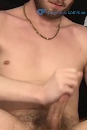 Thick Natural Hairy Bro Goons &amp; Edges on His Veiny Big White Cock Until He's About to Shoot Cum