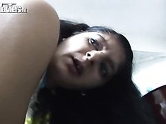 Amateur Asian fucks a guy in the basement