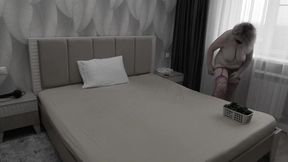 A mature bbw milf with big saggy boobs changes clothes and masturbates for a stranger on camera.