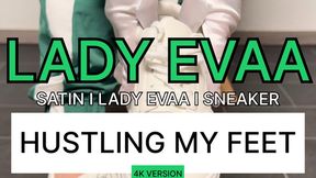 HUSTLING MY FEET - WHITE SNEAKERS SATIN GLOVES | LADY EVAA | 4K Version