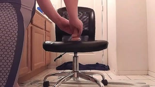 Sissy Fucks his own Ass while in Leggings