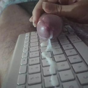 Hot Sex with iMac Keyboard - Slomo Cum Shot