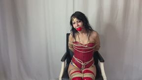 Wonder Black Swann captured in the villains Lair