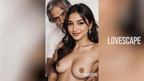 Busty Desi MILF Services a Room Full of Men