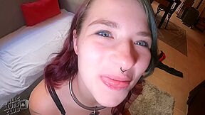 Cute Girl Gets Huge Cock Deepthroat Facial Cumshot