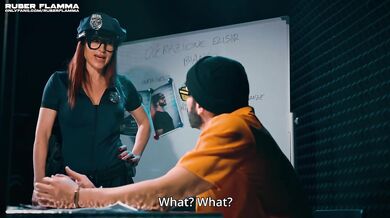 Femdom Interrogation Officer Teases Inmate With Thick Milf Mouth and Goodies