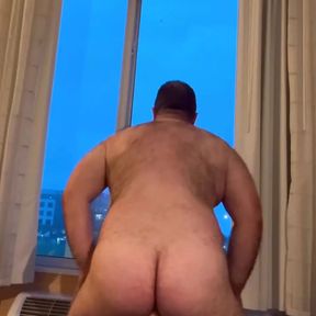 Anal Steve fucking in front of an open window for all outside to see and enjoy him pleasuring himself