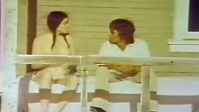 Real naughty farm girl on the porch sucking dick of her young man
