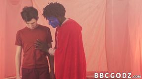 White twink experiences domination with thick black dick