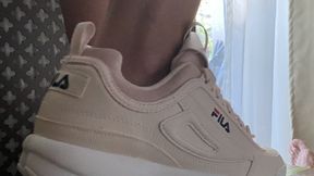 2 Fila Disruptor Shoejobs on Cockbox with Cumshots