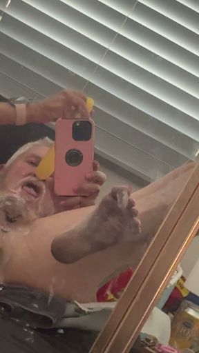 Me eating whipped cream from my ass off a dildo