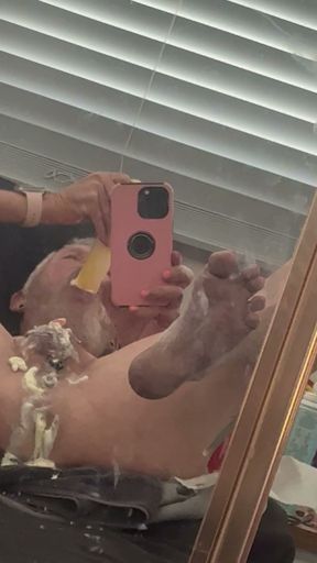 Me eating whipped cream from my ass off a dildo
